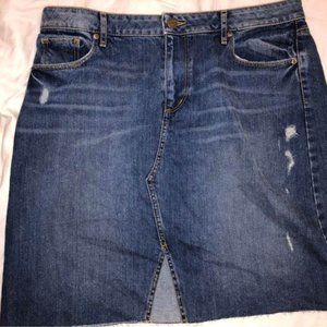 Ann Taylor Loft High Rise Denim Skirt